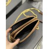YSL Becky Quilted Double Zip Brown Pouch Bag