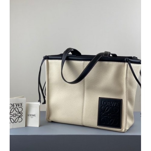 Loewe Cushion Tote in Anagram calfskin black small bag