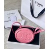 Celine Oval Cuir Triomphe pink calfskin bag