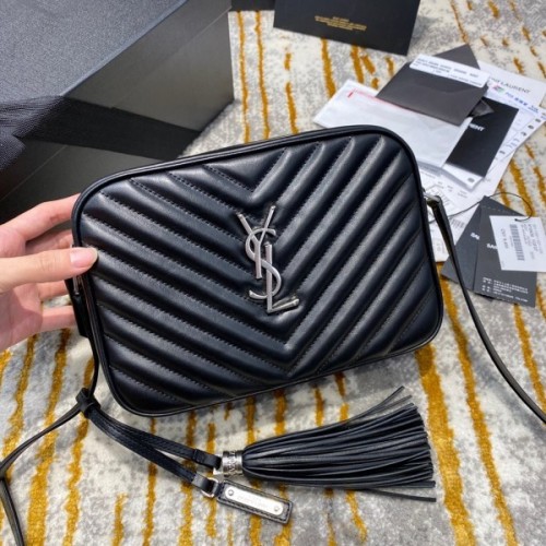 YSL Shoulder Bag Black in Silver Hardware