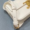 Celine Triomphe Shoulder Bag Shiny Calfskin White