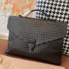 Bottega Veneta document case black handle bag