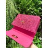 VALENTINO GARAVANI Crystal-embellished Roman stud pink shoulder bag