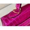 Hermes Kelly pink crocodile leather 25