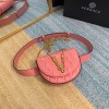 Versace V belt pink leather bag