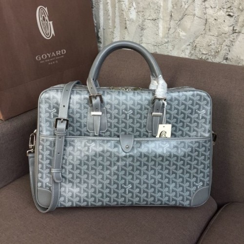 Goyard Ambassade PM document case grey leather bag