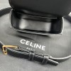 Celine triomphe shiny black leather belt bag