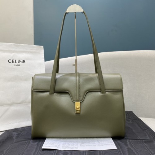 Celine Large Soft 16 bag in Green Smooth Calfskin