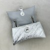 Balenciaga Crush small chain-strap silver shoulder bag
