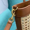 YSL Leather Ysl Woven Raffia Tote Bag