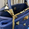 Valentino small Roman Stud Blue Nappa Leather Bag