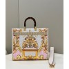 FENDI Sunshine Fendace Printed FF white leather shopper