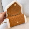 YSL Envelope Small suede and shearling shoulder bag