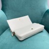 YSL becky quilted white lampskin leather chain bag