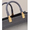 Fendi sunshine tote gray ombre leather 41cm