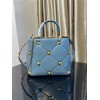 Valentino small Roman Stud Light Blue Nappa Leather Bag