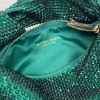 Bottega Veneta Green Glitter Rhinestone Knot Handle Bag