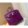 Hermes birkin purple crocodile 25cm