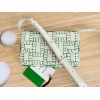 Bottega Veneta Cassette overlock stitching green bag