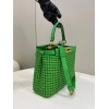 Peekaboo woven green large bag