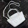 Bottega Veneta Mini intreccio leather top handle bag white