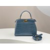 Fendi Peekaboo blue crocodile leather hand bag