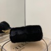 FENDI First Small mink black leather bag | 8BP129