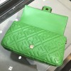 Fendi Baguete green leather bag 32cm