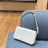 Celine Triomphe Shoulder Bag Shiny Calfskin White