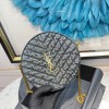 YSL Vinyle round camera denim bag