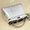 Fendi Peekaboo silver leather hand bag