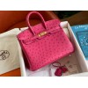 Hermes pink ostrich leather birkin 25