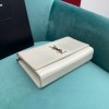 YSL Monogram Kate White Silver 24cm Bag