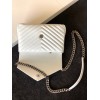 YSL MEDIUM COLLEGE BAG IN WHITE MATELASSÉ LEATHE SILVER HARDWARE