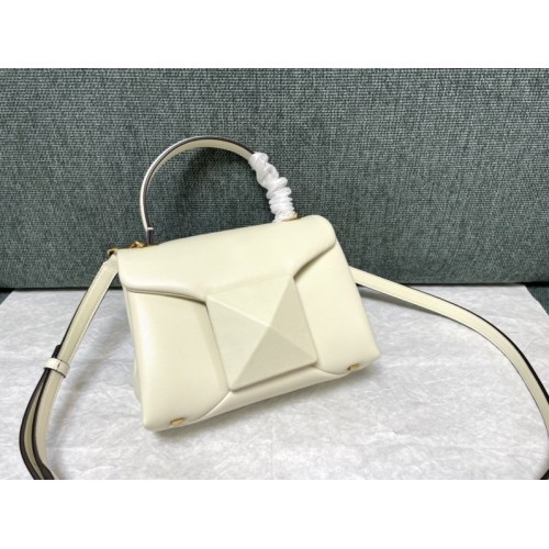 Valentino Garavani One Stud white mini tote bag