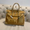 Hermes Birkin 35 Cargo Swift Yellow Marine Silver Hardware Bag