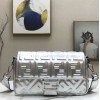 Fendi BAGUETTE Silver leather bag 26cm