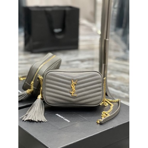 YSL Lou Mini Grey Bag