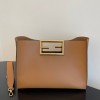 Fendi Way large leather tote brown