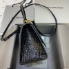 Balenciaga hourglass medium top handle bag in black