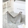 GIVENCHY Black Small Cut Out Chain Silver Bag