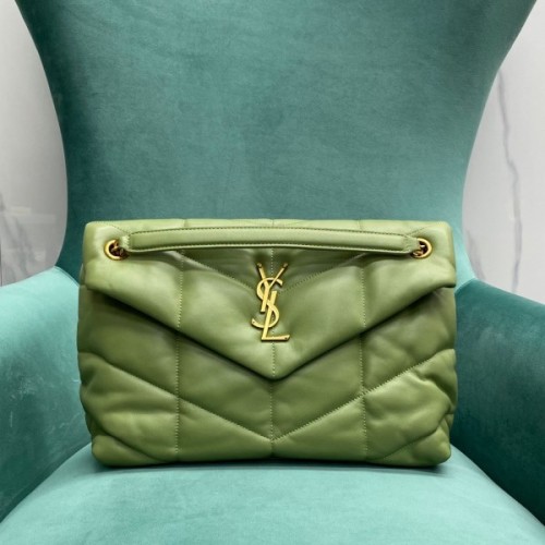 YSL LouLou Puffer Green Medium Bag