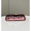 Fendi Mini Baguette light pink sequinned leather bag