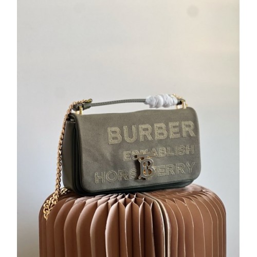 Burberry Kaki Small Horseferry Lola Bag