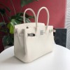 Hermes Togo Birkin White Leather Silver 30cm