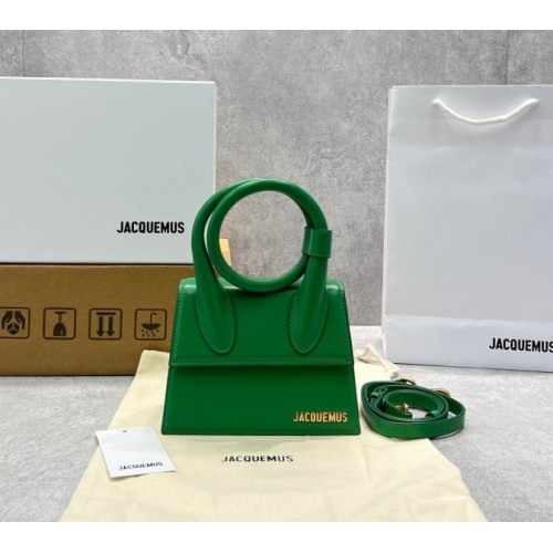 Jaquemus Le Chiquito tote bag green leather 18cm
