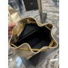 YSL Saint Laurent Joe drawstring quilted gold backpack