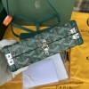 Goyard Minaudiere Coated Green Canvas Bag