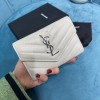 YSL Cassandre white silver small envelope wallet