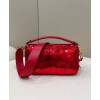 Fendi Baguette Medium Red Sequined Bag